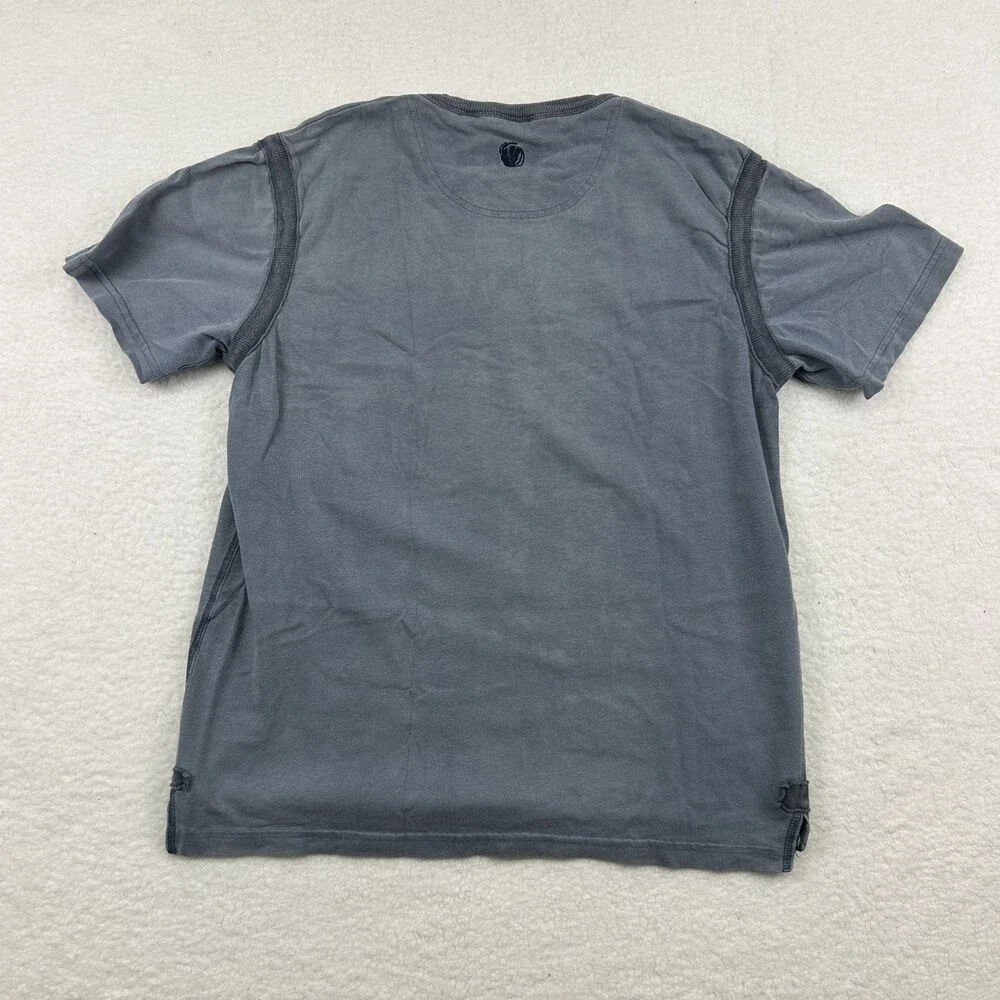 Giorgio T-Shirt Mens Small Gray Embroidered Graphic Eagle Crew Neck Italy